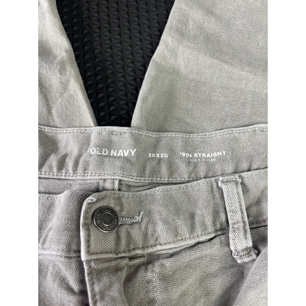 Old Navy Men's 38x30 Gray 90s Straight Carpenter Work Pants Utility Pockets